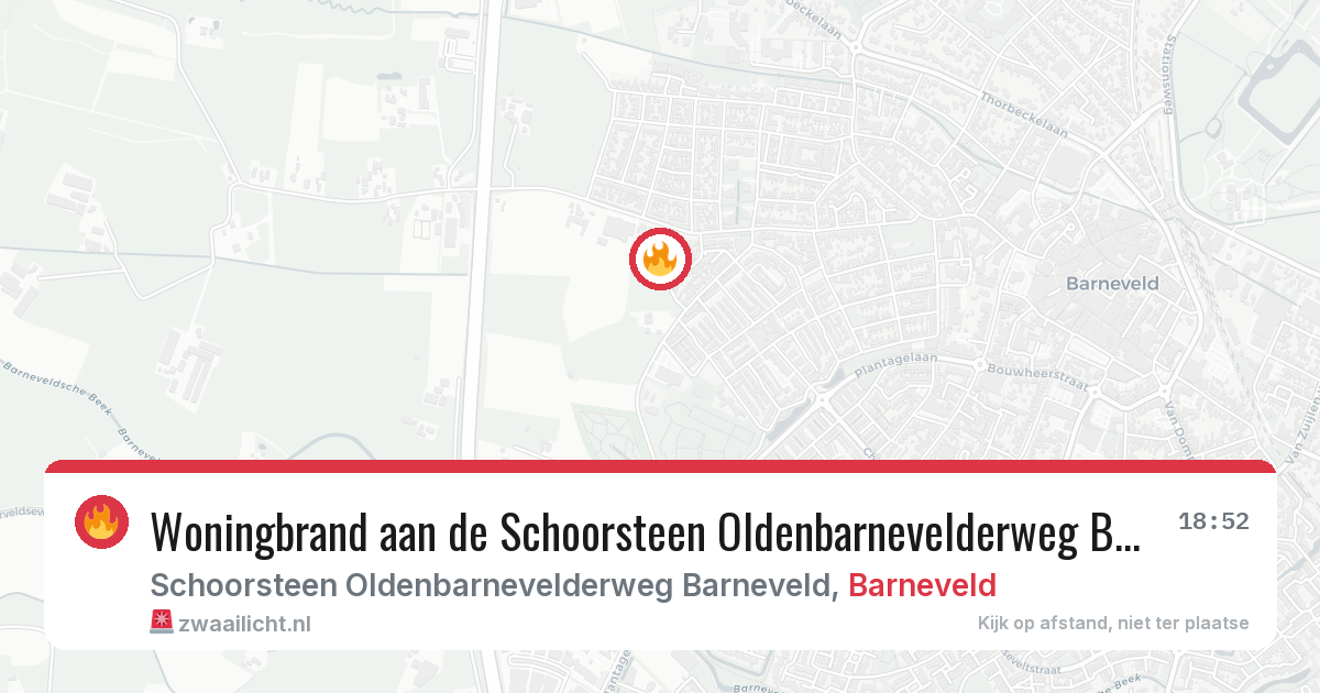 Woningbrand aan de Schoorsteen Oldenbarnevelderweg Barneveld in Barneveld — 11 mrt 2026
