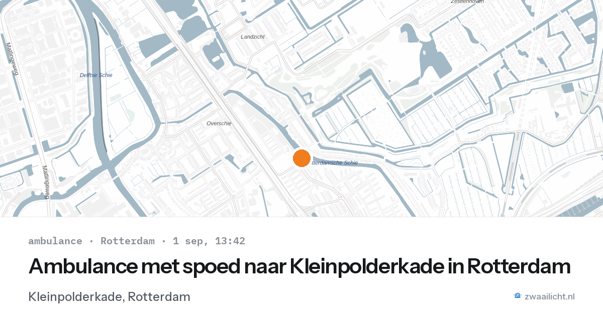Ambulance met spoed naar Kleinpolderkade in Rotterdam — 1 sep 2026