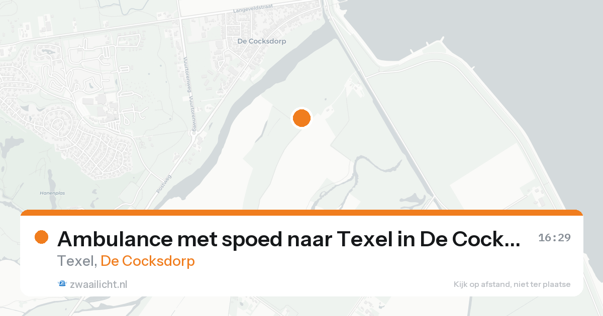 Ambulance met spoed naar Texel in De Cocksdorp — 14 aug 2026