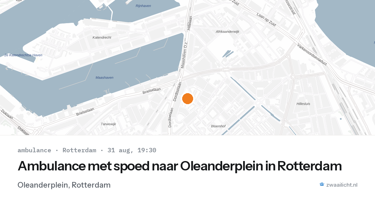 Ambulance met spoed naar Oleanderplein in Rotterdam — 31 aug 2026