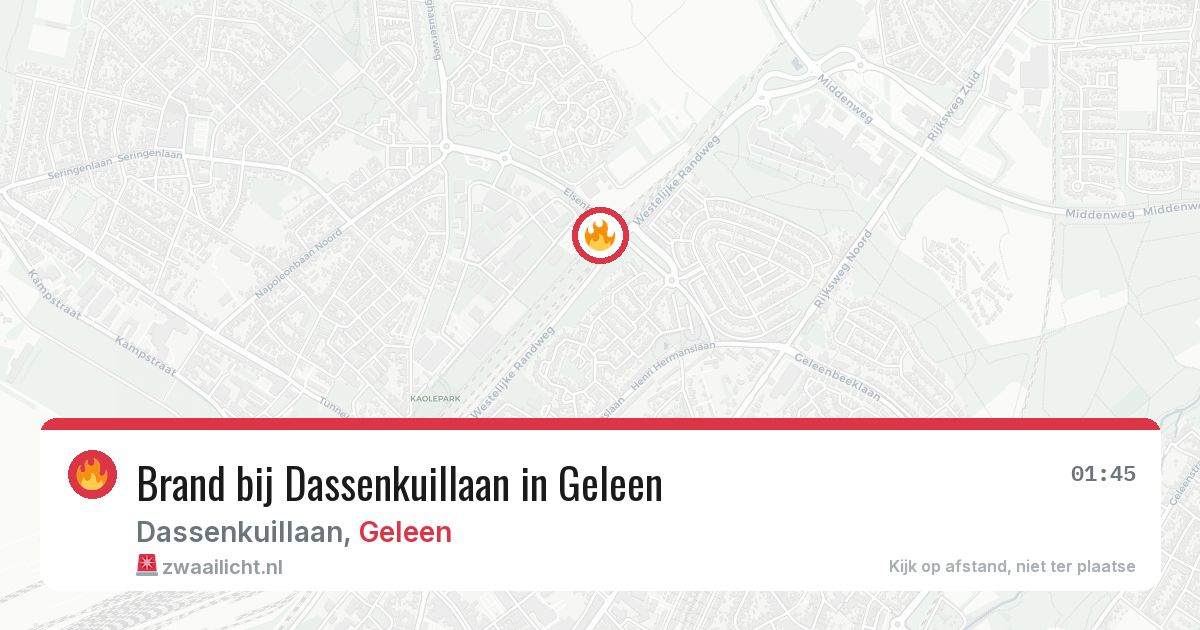 Brand bij Dassenkuillaan in Geleen — 12 mei 2026