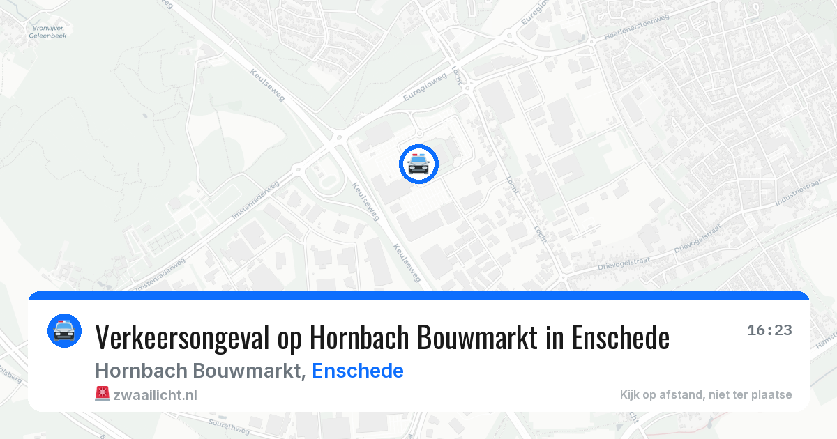 Verkeersongeval op Hornbach Bouwmarkt in Enschede — 13 jul 2026
