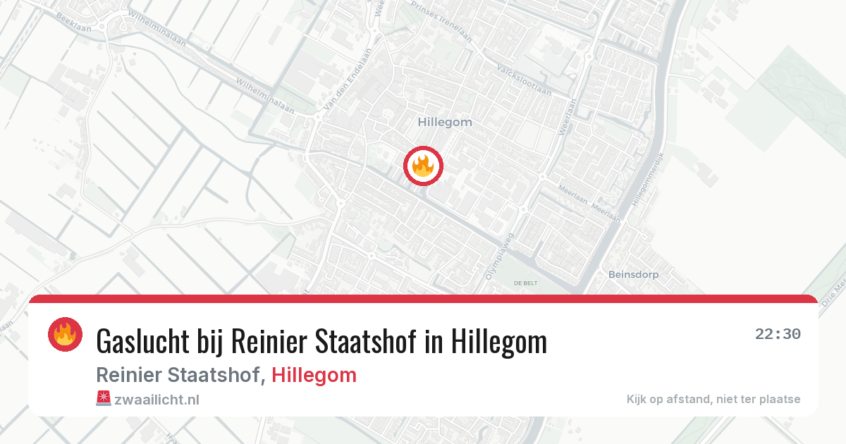 Gaslucht bij Reinier Staatshof in Hillegom — 6 aug 2026