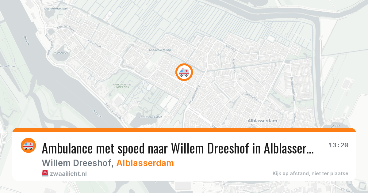Ambulance met spoed naar Willem Dreeshof in Alblasserdam — 28 jun 2026