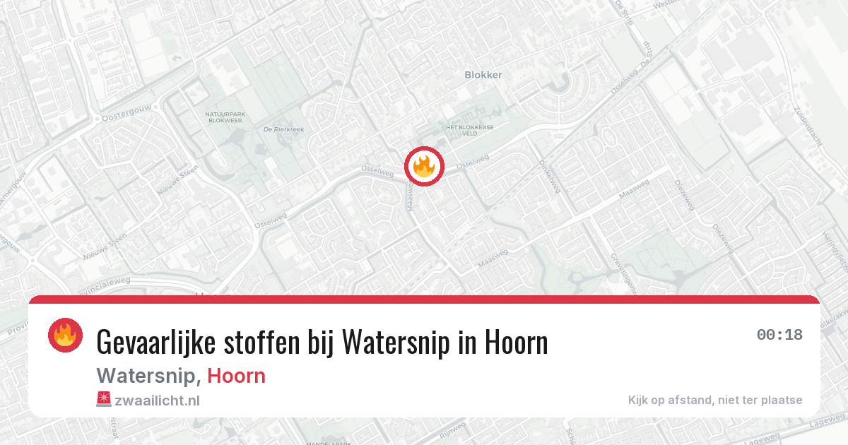Gevaarlijke stoffen bij Watersnip in Hoorn — 20 mrt 2026