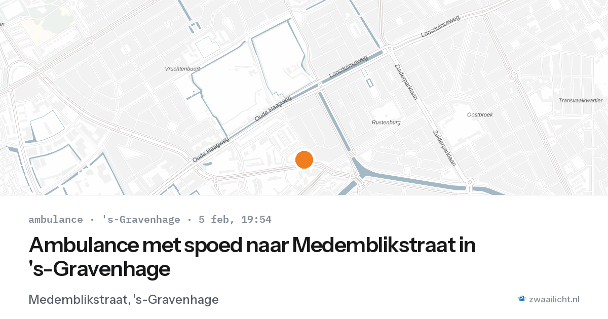 Ambulance met spoed naar Medemblikstraat in 's-Gravenhage — 5 feb 2026