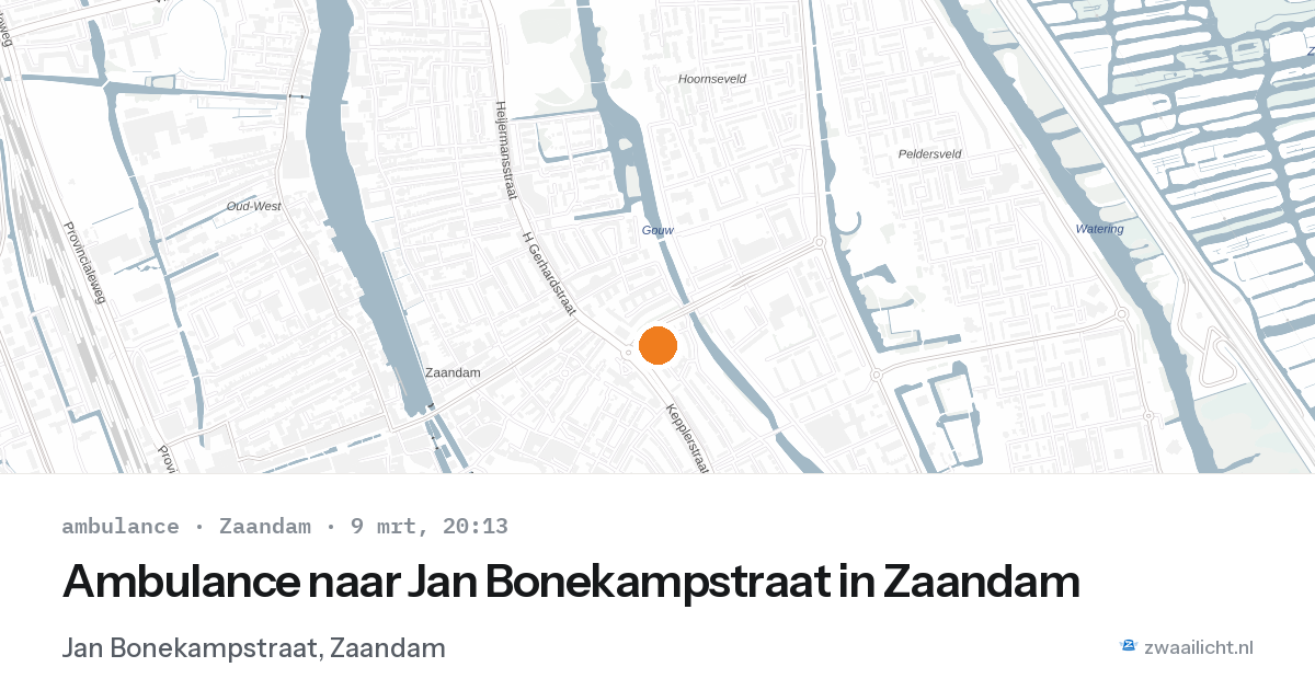Ambulance naar Jan Bonekampstraat in Zaandam — 9 mrt 2026