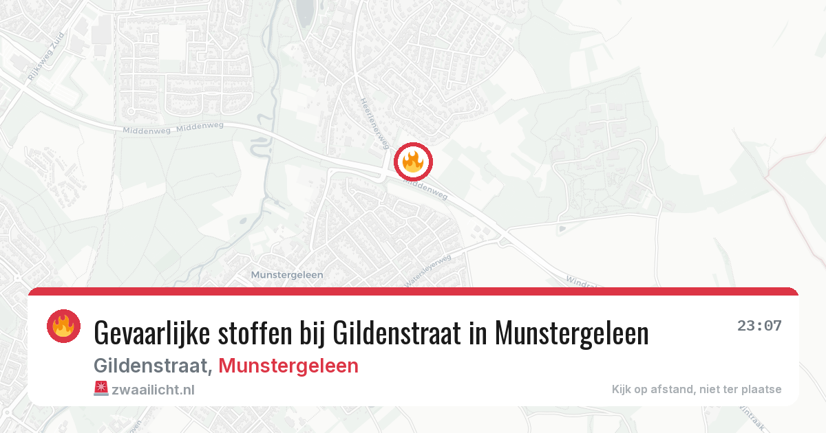 Gevaarlijke stoffen bij Gildenstraat in Munstergeleen — 26 jun 2026