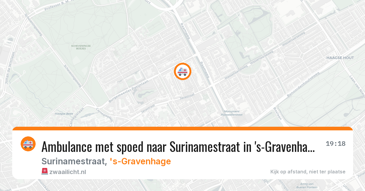 Ambulance met spoed naar Surinamestraat in 's-Gravenhage — 7 jul 2026