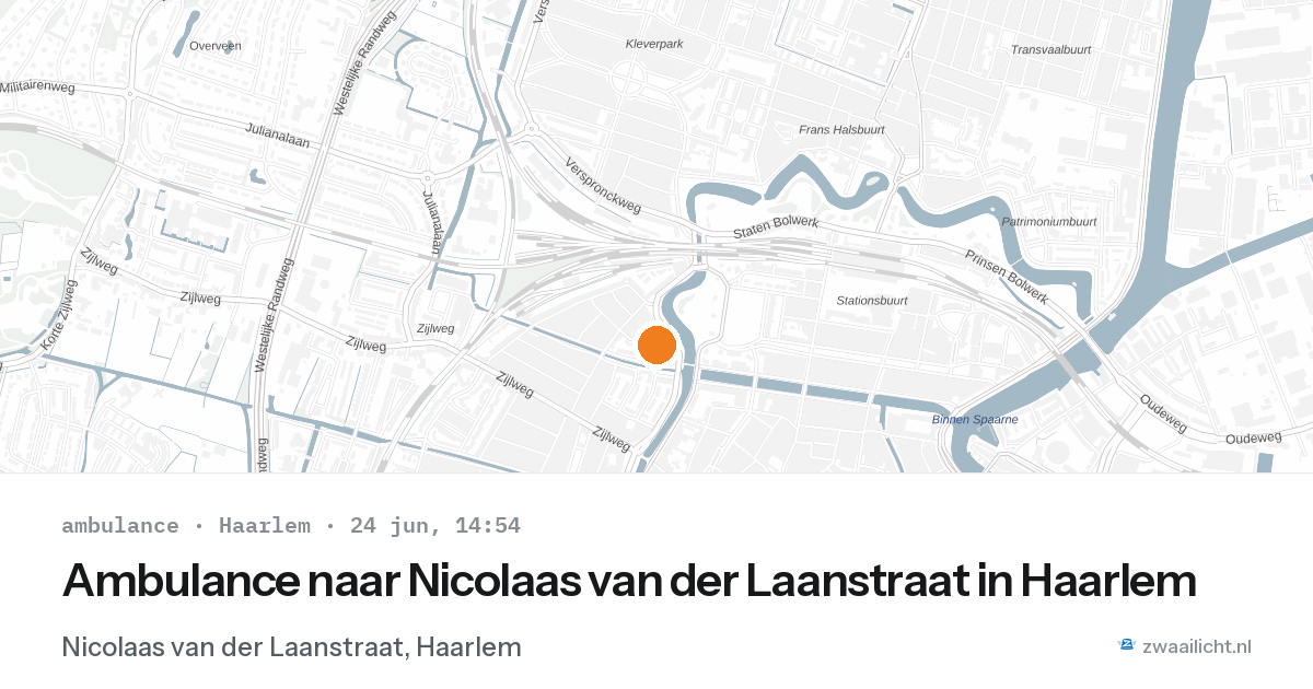Ambulance naar Nicolaas van der Laanstraat in Haarlem — 24 jun 2026