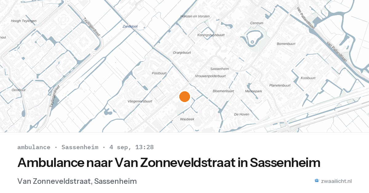 Ambulance naar Van Zonneveldstraat in Sassenheim — 4 sep 2026