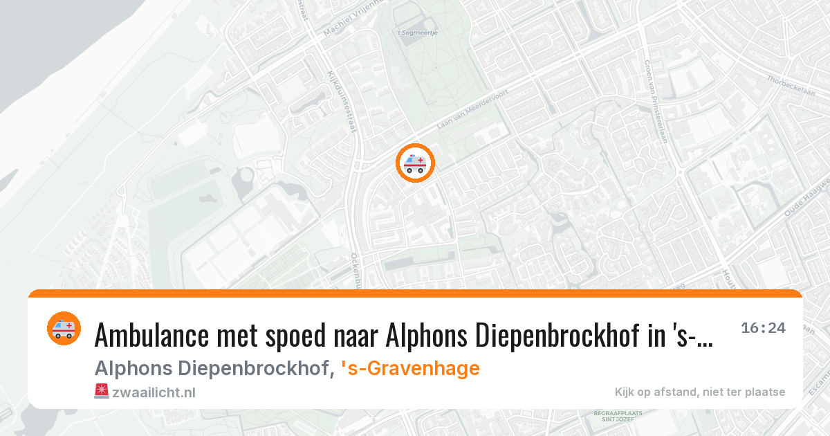 Ambulance met spoed naar Alphons Diepenbrockhof in 's-Gravenhage — 24 jun 2026