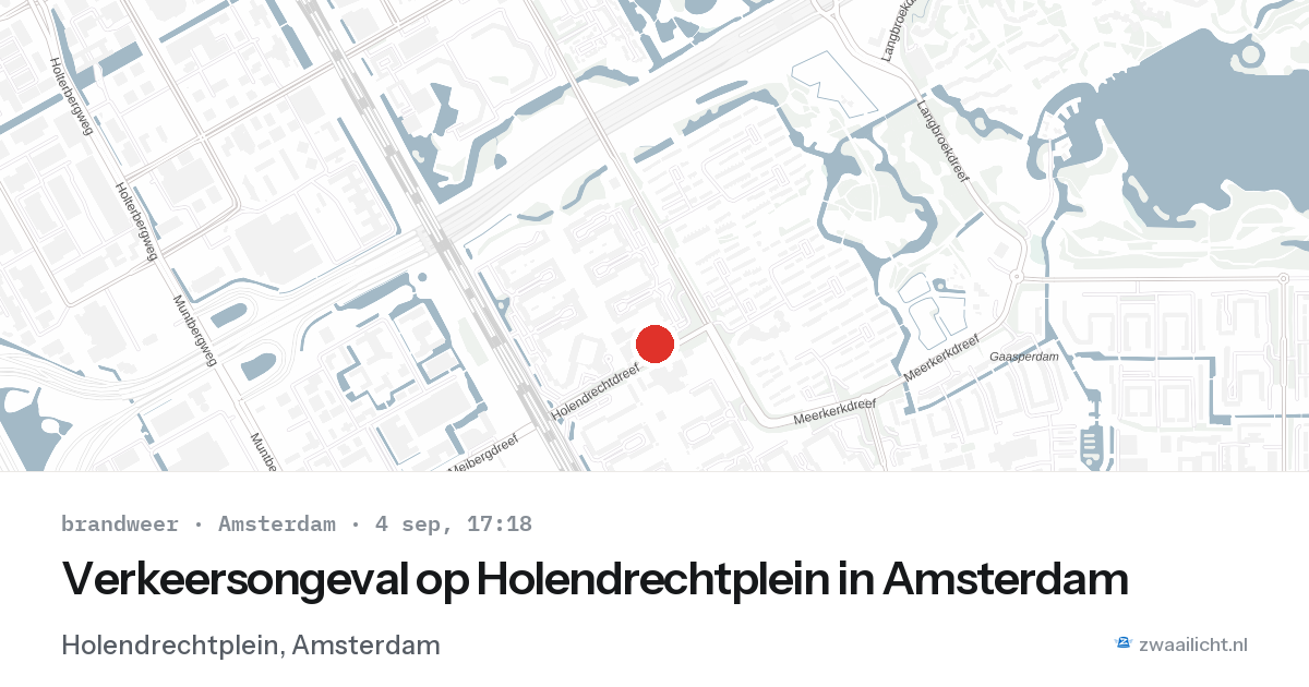 Verkeersongeval op Holendrechtplein in Amsterdam — 4 sep 2026
