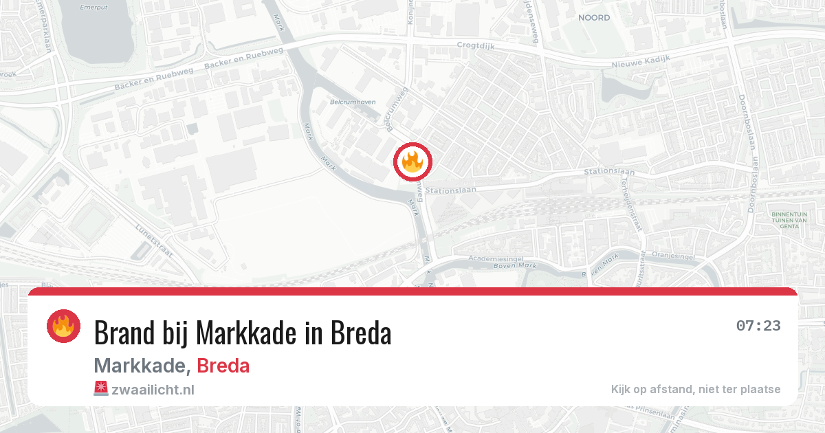 Brand bij Markkade in Breda — 21 mrt 2026
