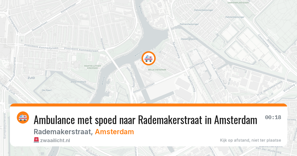 Ambulance met spoed naar Rademakerstraat in Amsterdam — 19 mei 2026