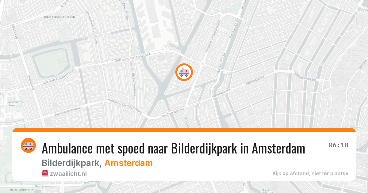 Ambulance met spoed naar Bilderdijkpark in Amsterdam — 6 jul 2026