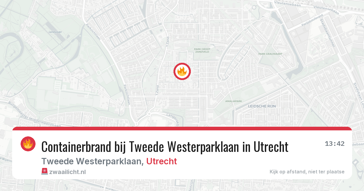 Containerbrand bij Tweede Westerparklaan in Utrecht — 9 mei 2026