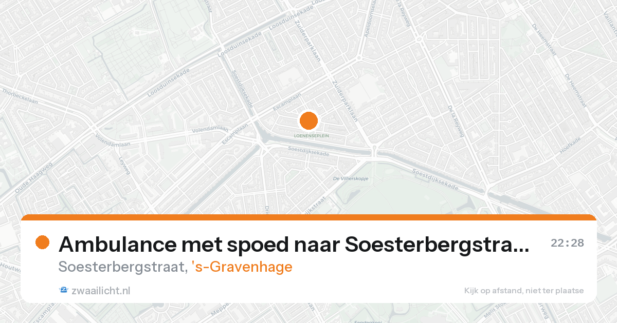 Ambulance met spoed naar Soesterbergstraat in 's-Gravenhage — 20 aug 2026