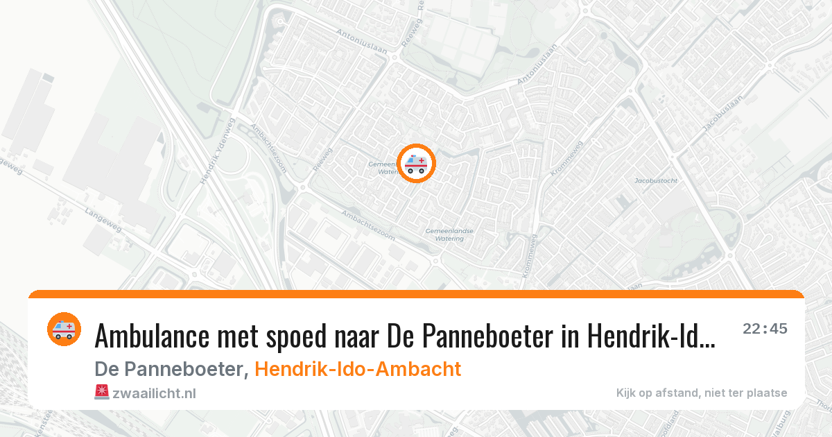 Ambulance met spoed naar De Panneboeter in Hendrik-Ido-Ambacht — 4 mei 2026