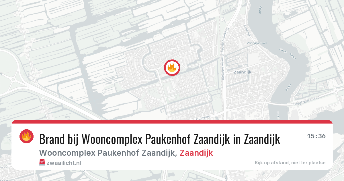 Brand bij Wooncomplex Paukenhof Zaandijk in Zaandijk — 25 jun 2026