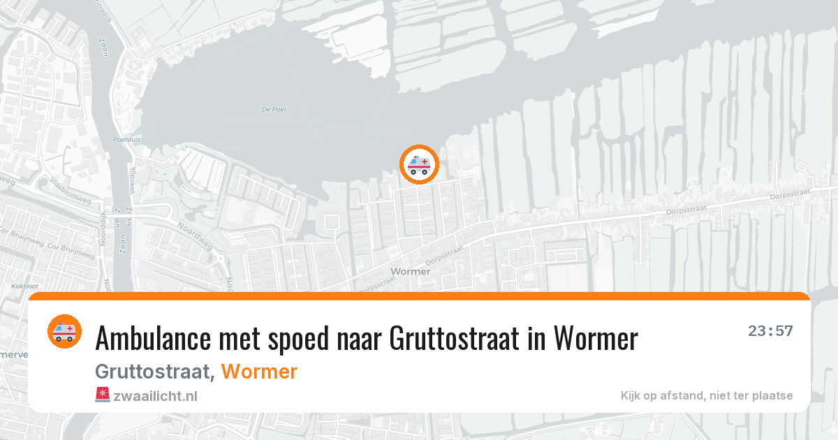 Ambulance met spoed naar Gruttostraat in Wormer — 27 mei 2026
