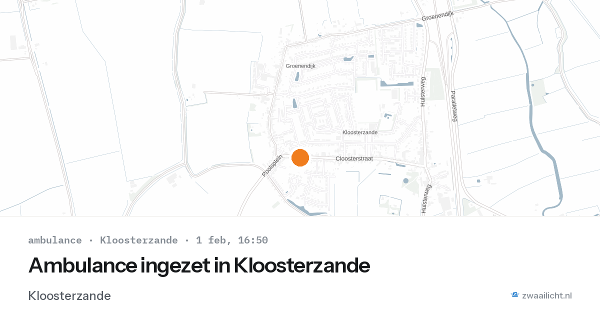Ambulance ingezet in Kloosterzande — 1 feb 2026