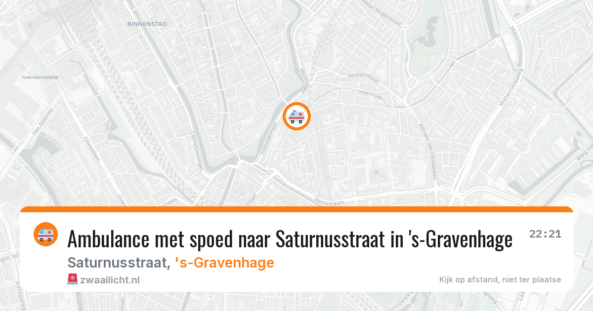 Ambulance met spoed naar Saturnusstraat in 's-Gravenhage — 21 mrt 2026