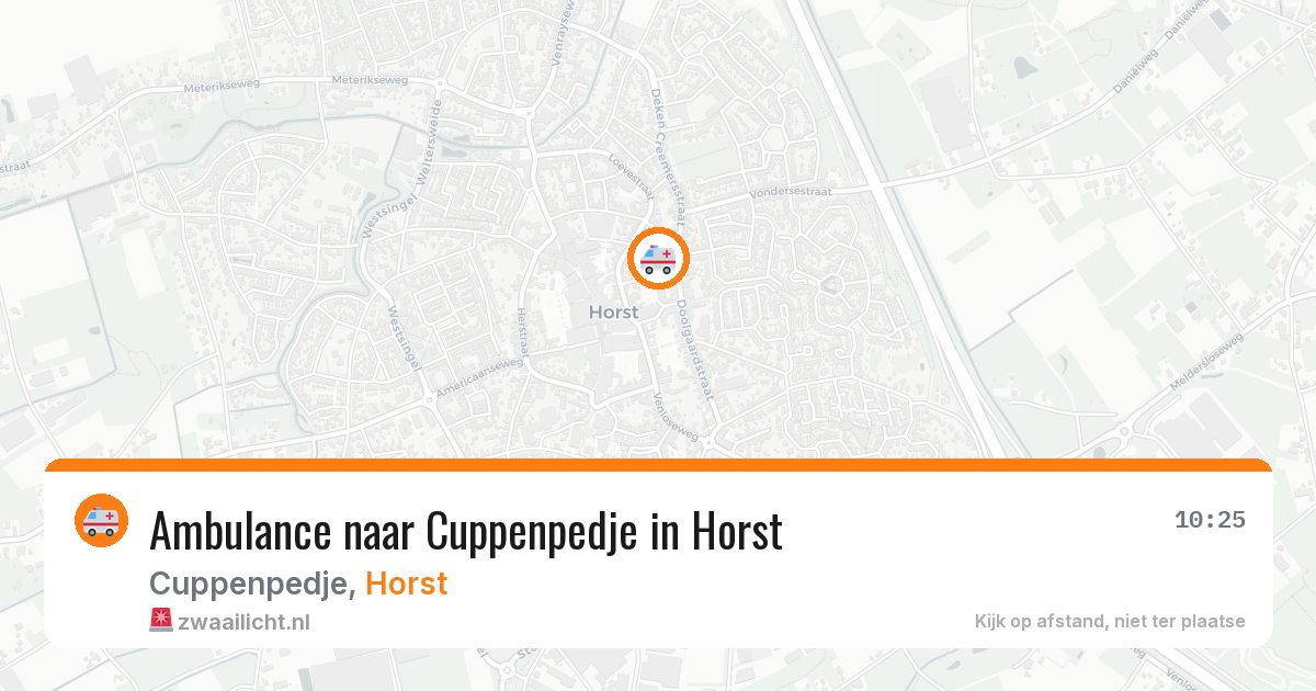 Ambulance naar Cuppenpedje in Horst — 8 aug 2026