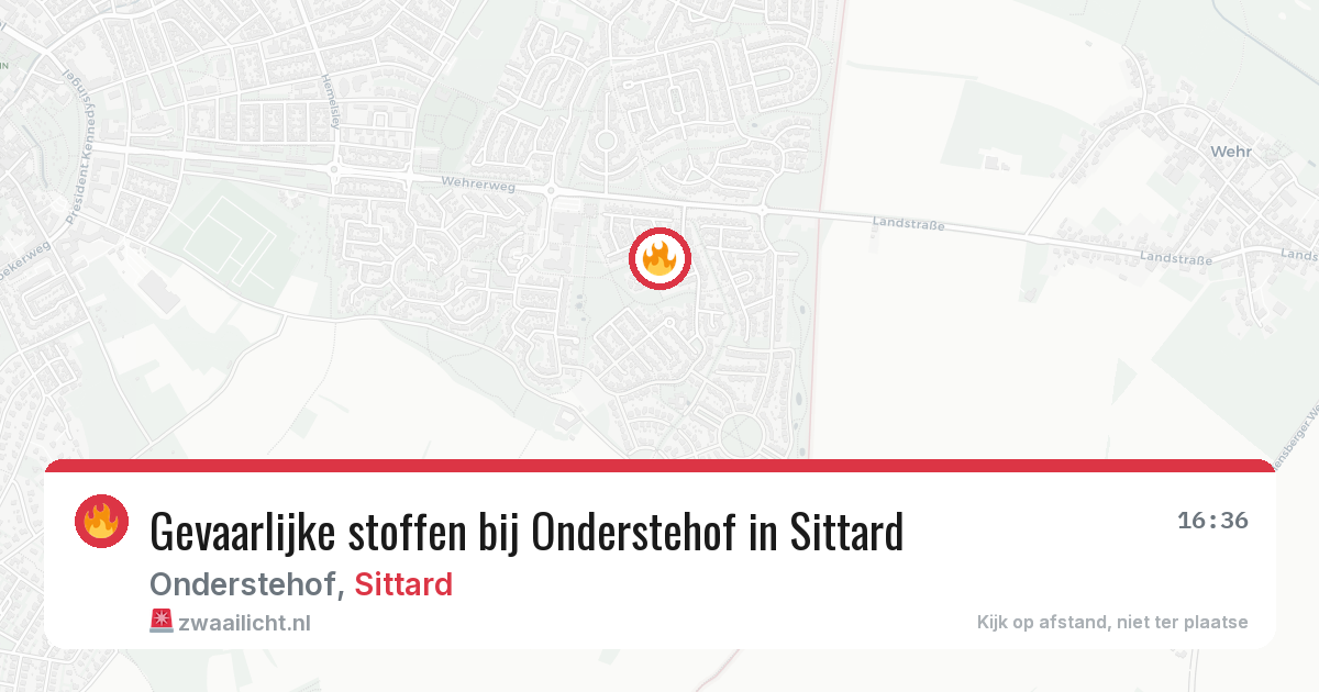 Gevaarlijke stoffen bij Onderstehof in Sittard — 16 jun 2026