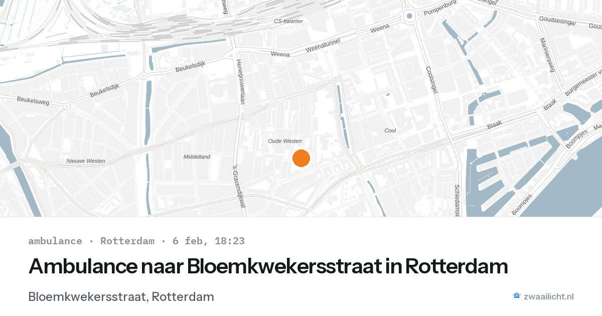 Ambulance naar Bloemkwekersstraat in Rotterdam — 6 feb 2026