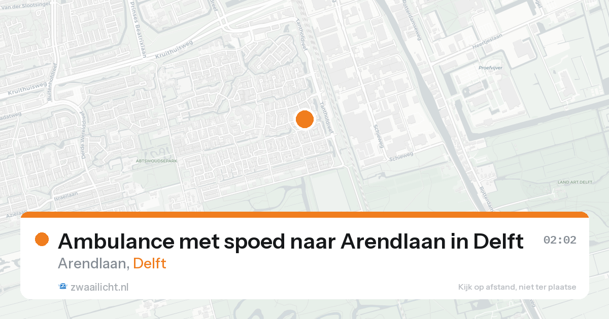 Ambulance met spoed naar Arendlaan in Delft — 17 aug 2026