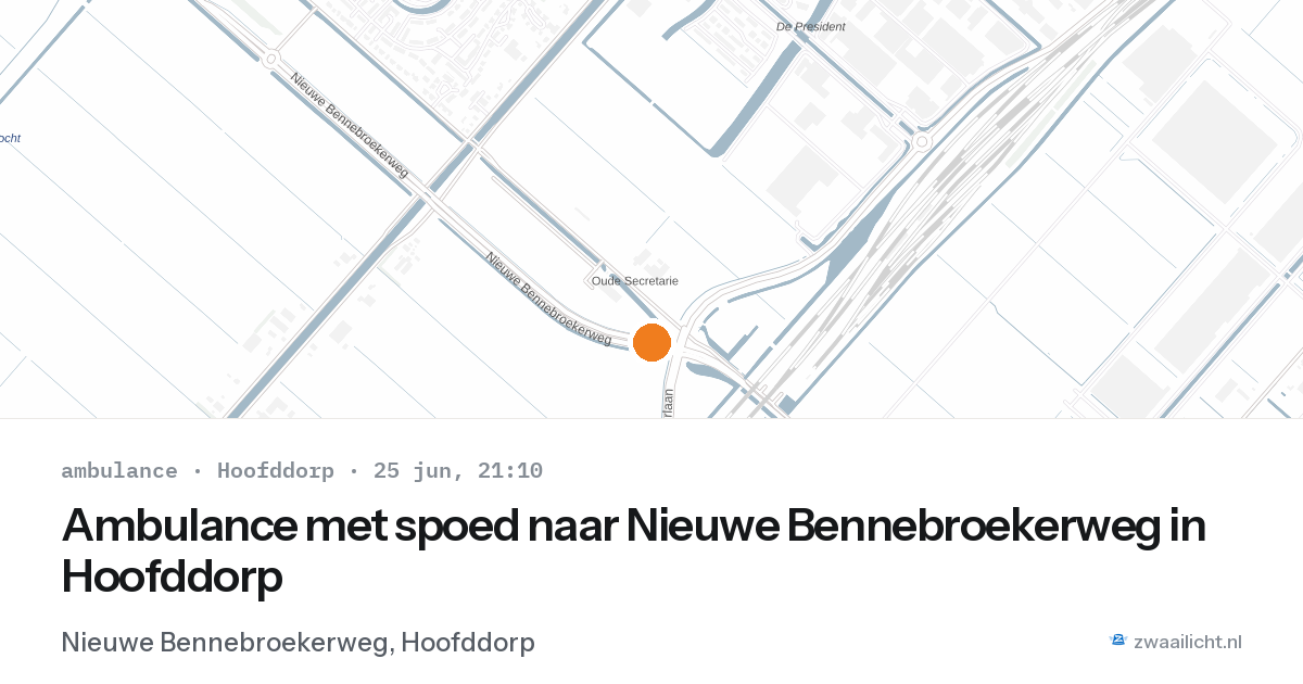 Ambulance met spoed naar Nieuwe Bennebroekerweg in Hoofddorp — 25 jun 2026