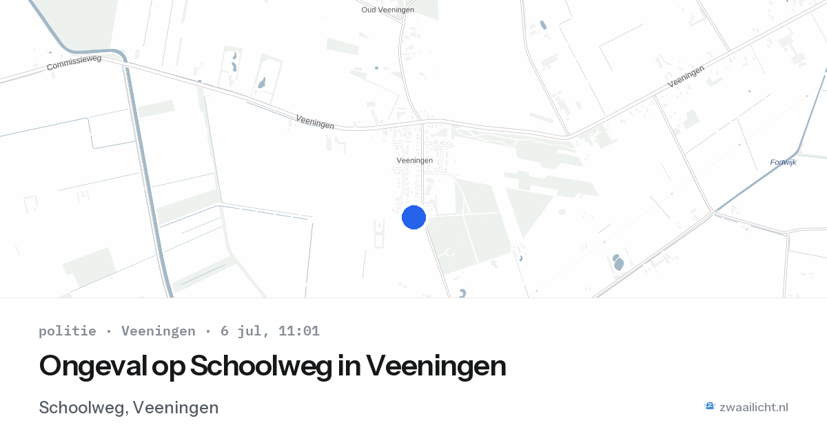 Ongeval op Schoolweg in Veeningen — 6 jul 2026