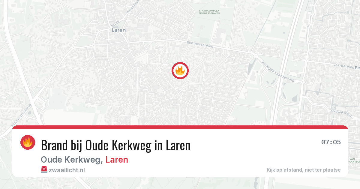 Brand bij Oude Kerkweg in Laren — 15 apr 2026