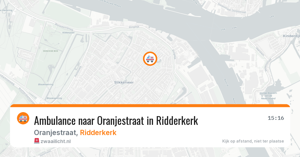 Ambulance naar Oranjestraat in Ridderkerk — 22 apr 2026