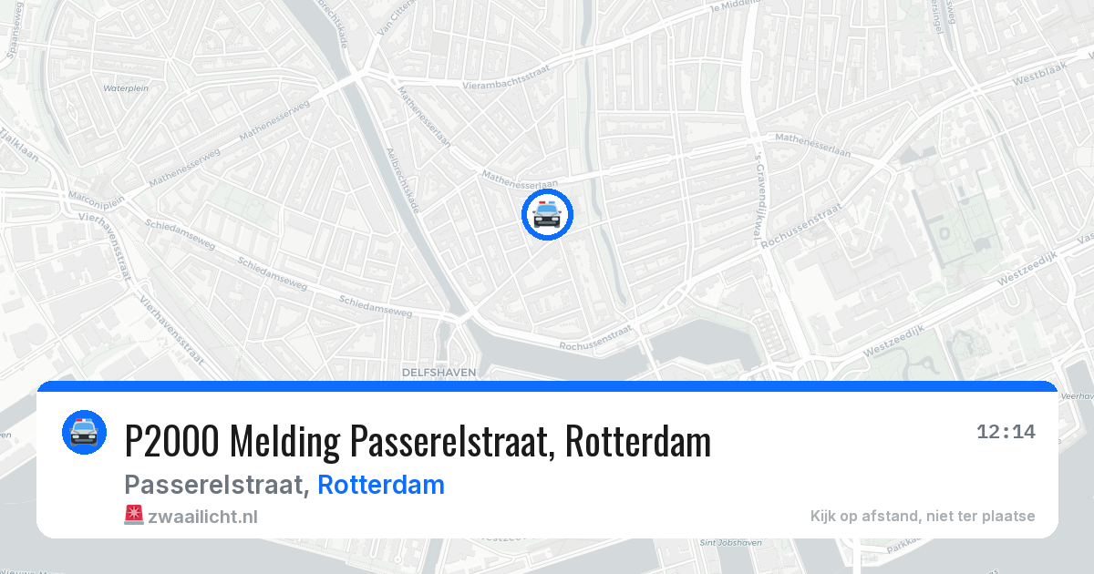 P2000 Melding Passerelstraat, Rotterdam — 20 mrt 2026