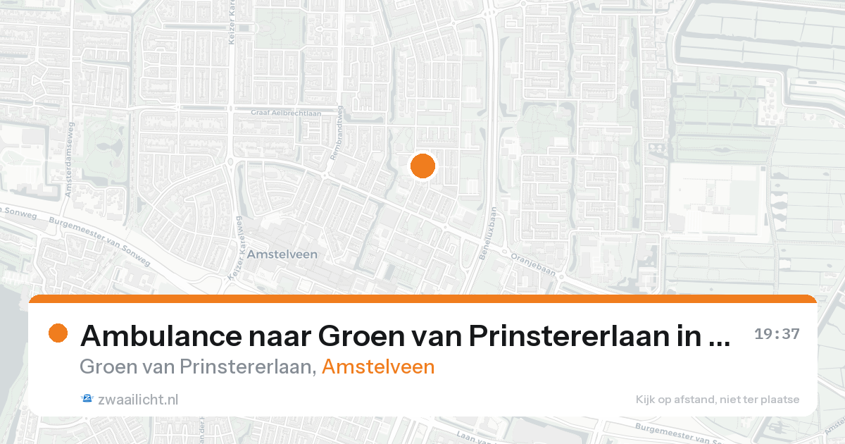 Ambulance naar Groen van Prinstererlaan in Amstelveen — 7 jun 2026