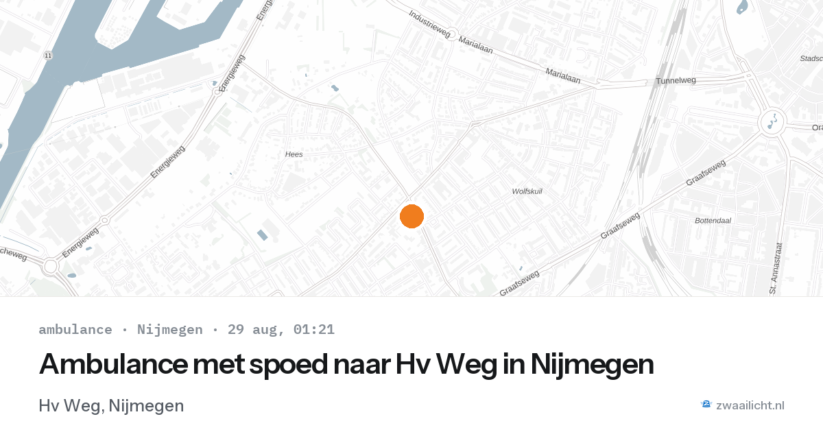 Ambulance met spoed naar Hv Weg in Nijmegen — 28 aug 2026