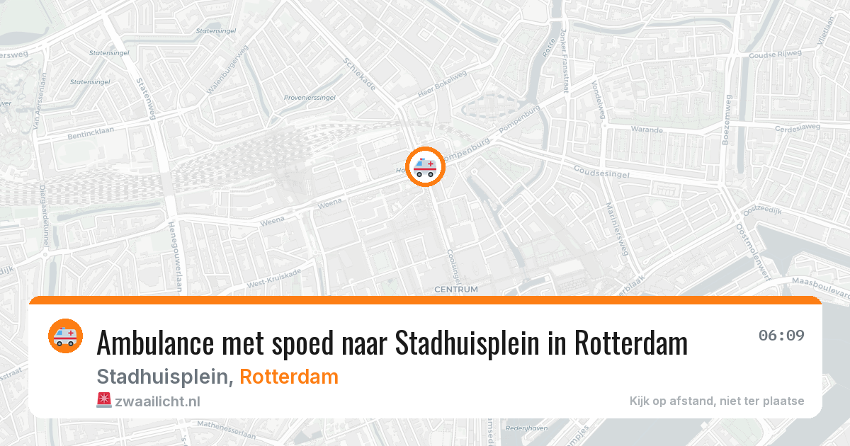 Ambulance met spoed naar Stadhuisplein in Rotterdam — 15 mrt 2026
