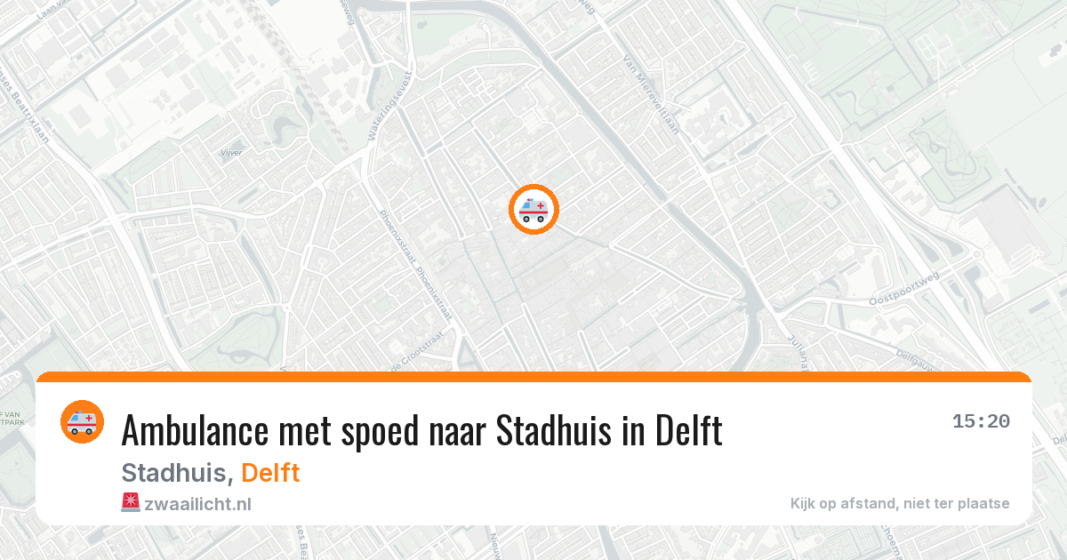 Ambulance met spoed naar Stadhuis in Delft — 27 apr 2026