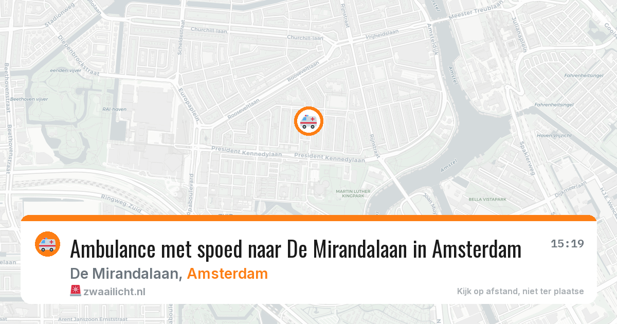 Ambulance met spoed naar De Mirandalaan in Amsterdam — 31 mei 2026