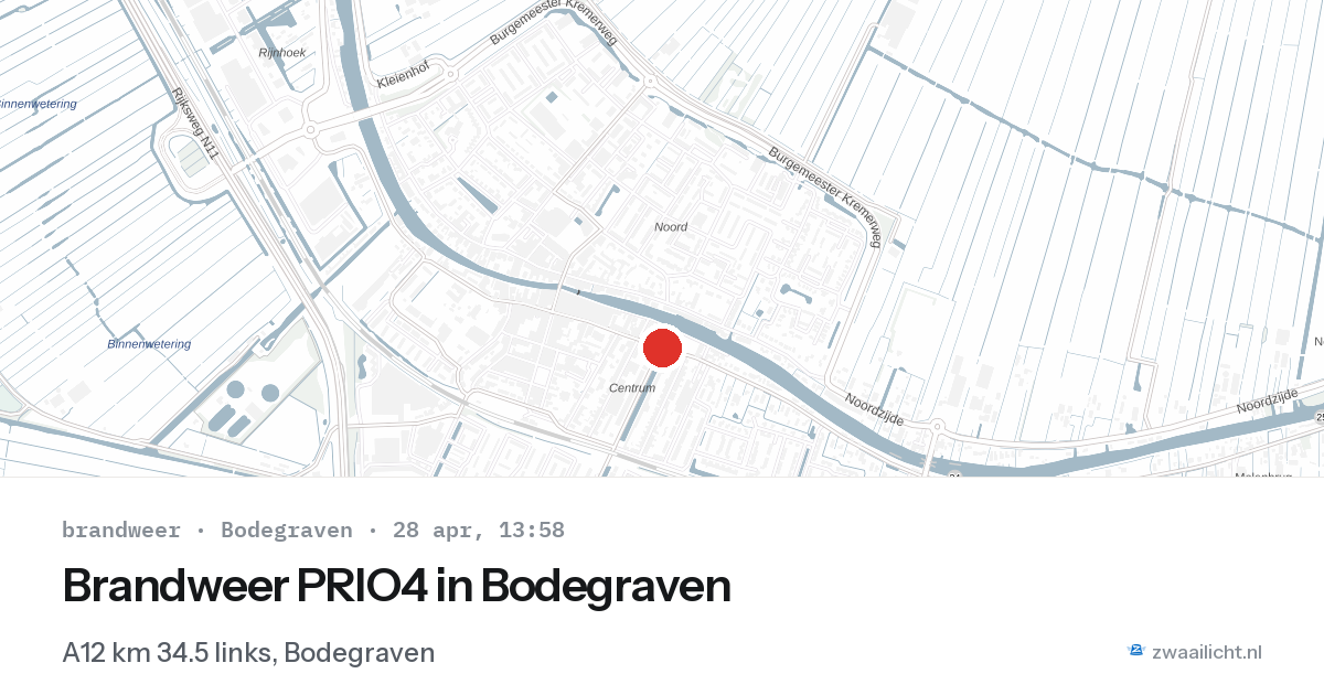 Brandweer PRIO4 in Bodegraven — 28 apr 2026 | 🚨 Zwaailicht.nl