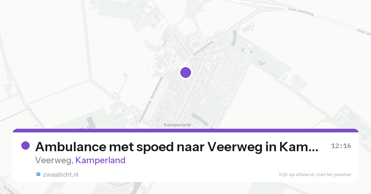 Ambulance met spoed naar Veerweg in Kamperland — 21 aug 2026