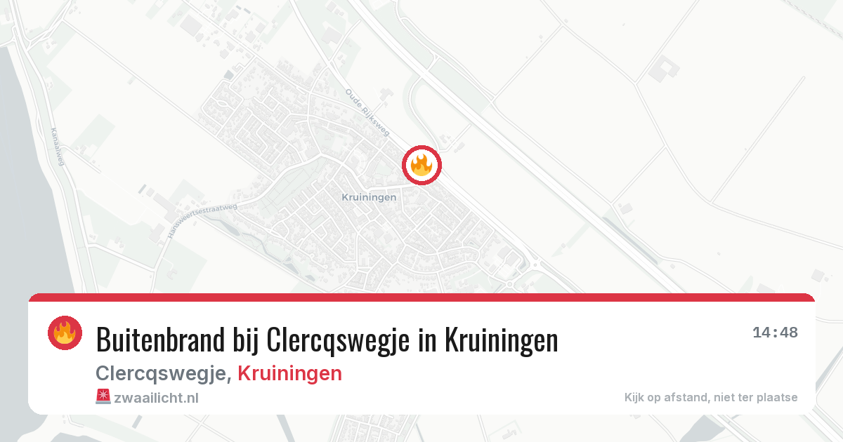 Buitenbrand bij Clercqswegje in Kruiningen — 22 jul 2026