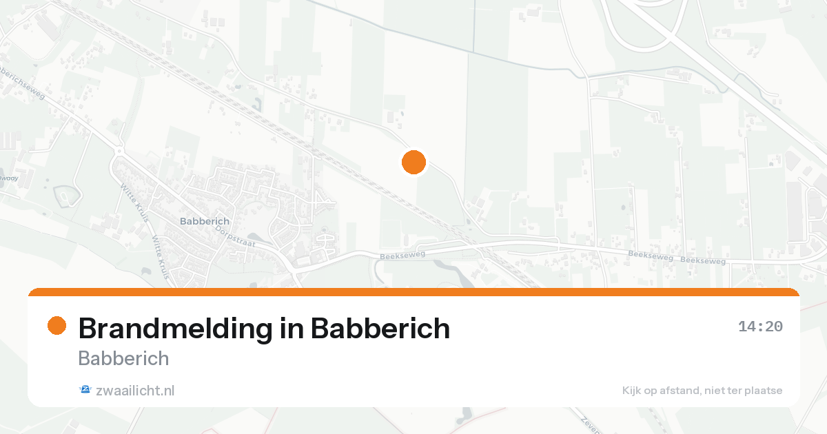 Brandmelding in Babberich — 14 aug 2026