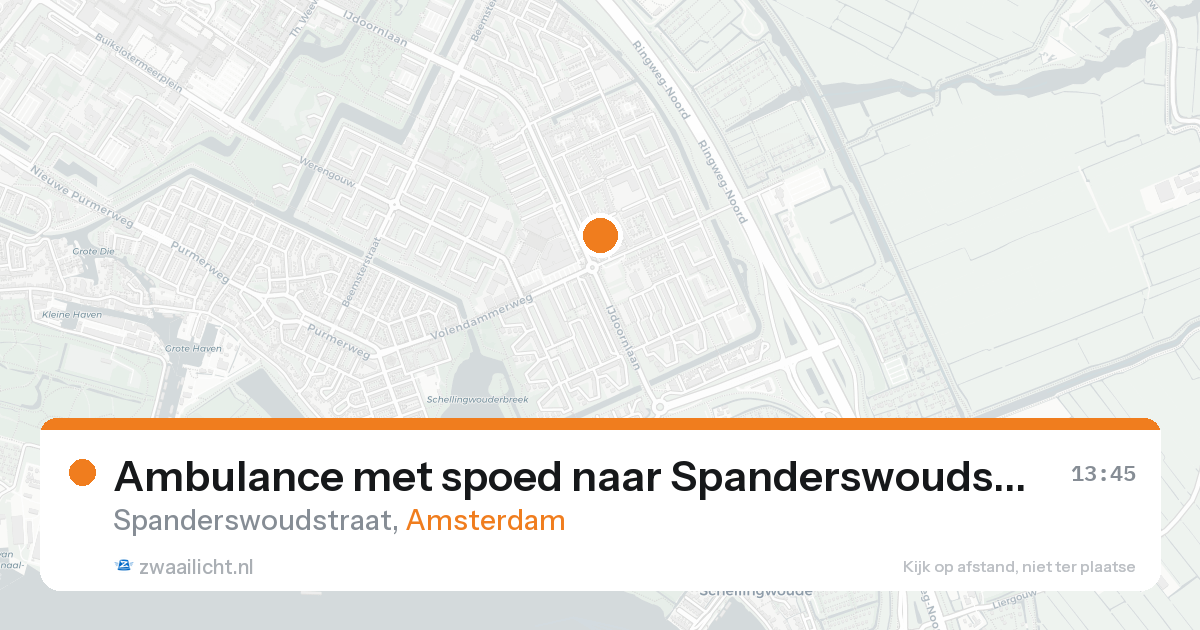 Ambulance met spoed naar Spanderswoudstraat in Amsterdam — 15 aug 2026
