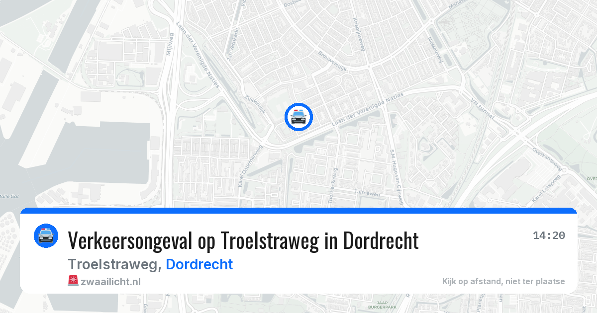 Verkeersongeval op Troelstraweg in Dordrecht — 27 apr 2026