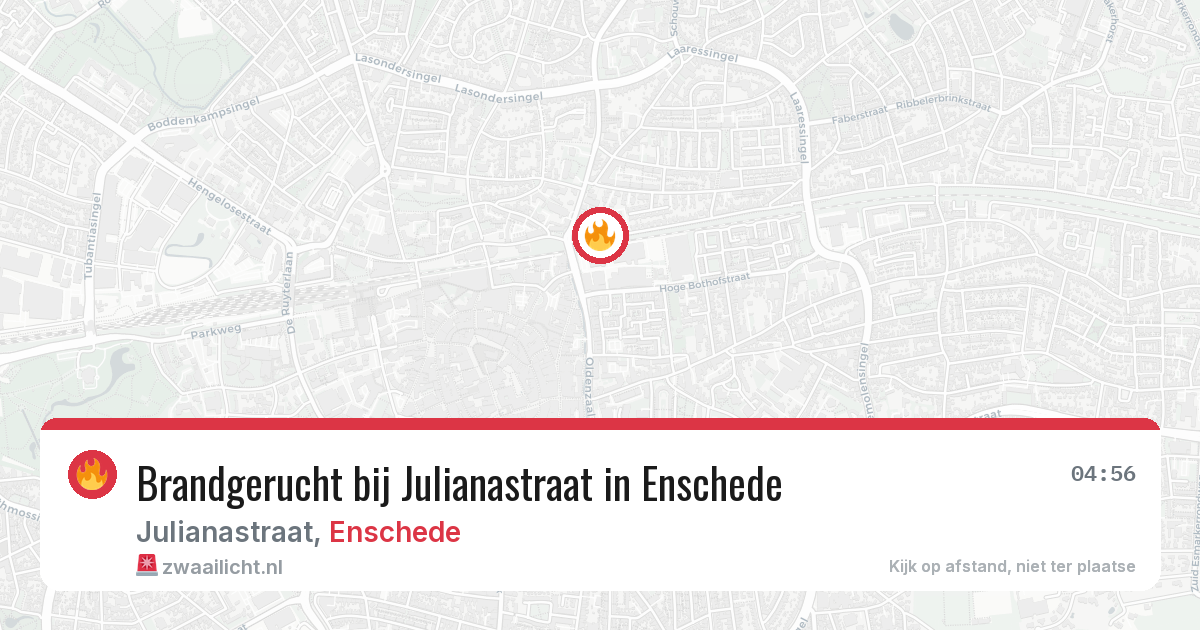 Brandgerucht bij Julianastraat in Enschede — 30 jun 2026