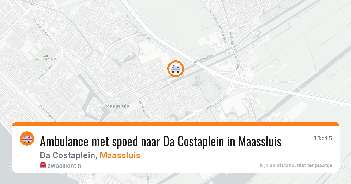 Ambulance met spoed naar Da Costaplein in Maassluis — 1 jul 2026