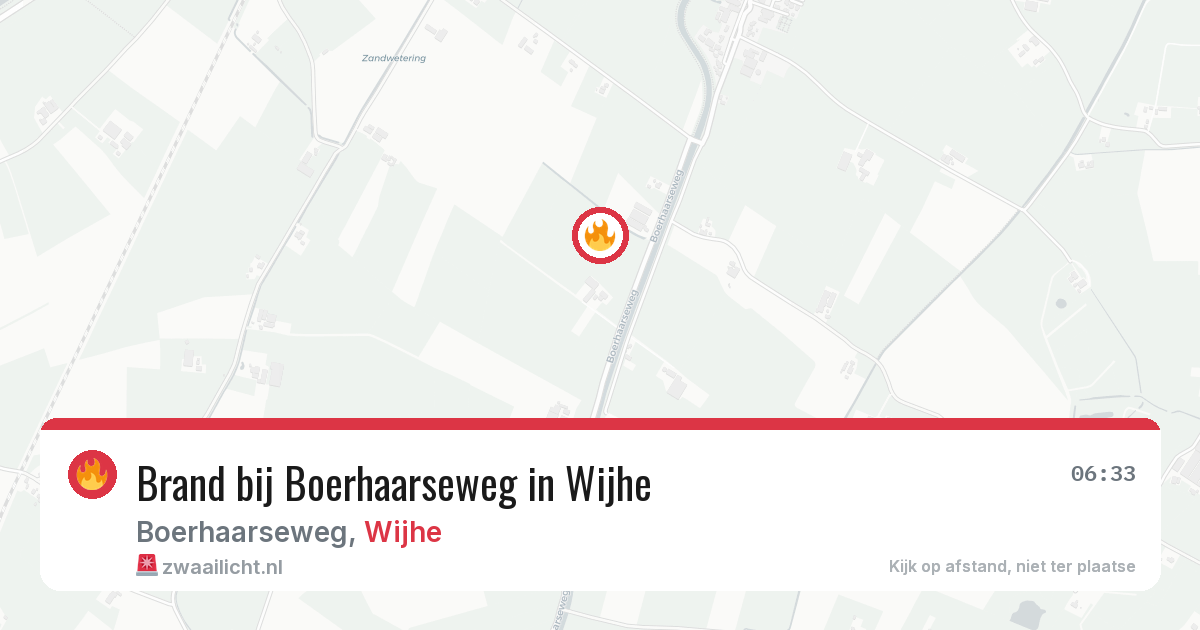 Brand bij Boerhaarseweg in Wijhe — 16 mrt 2026